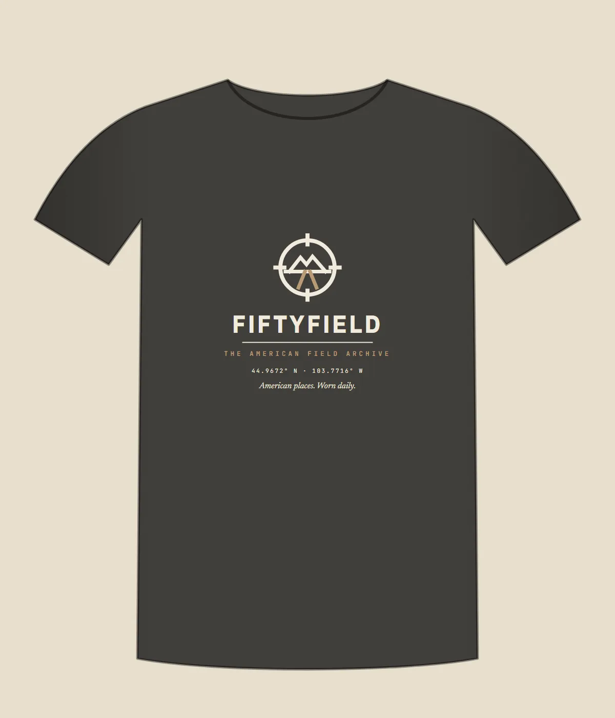 FiftyField Signature Heavyweight Tee — Washed Black