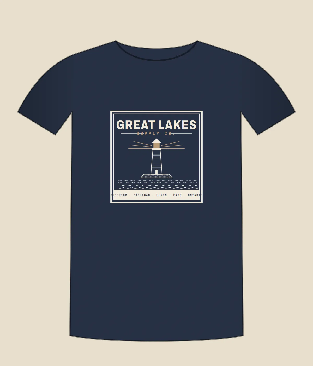Great Lakes Supply Heavyweight Tee — Faded Navy