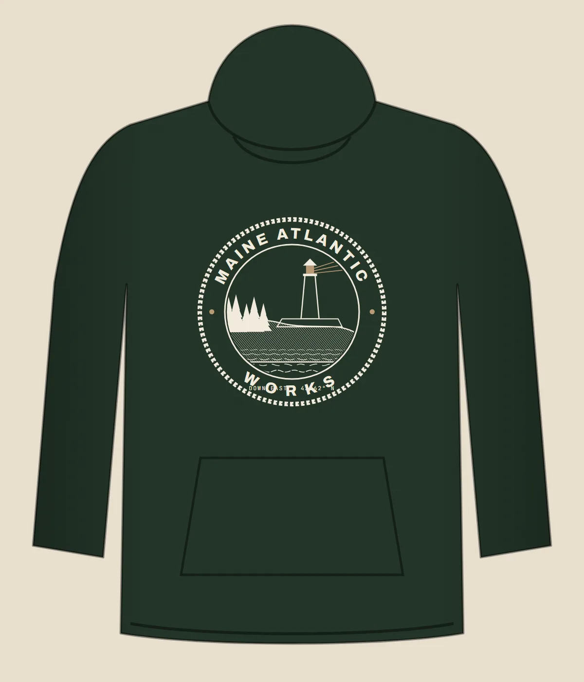 Maine Atlantic Works Heavyweight Hoodie — Forest