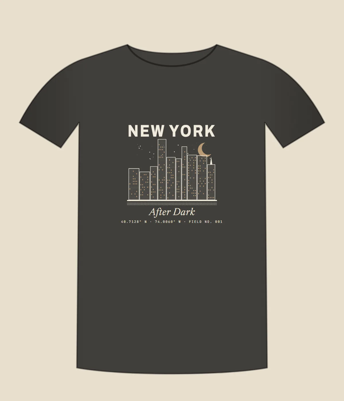 New York After Dark Heavyweight Tee — Washed Black