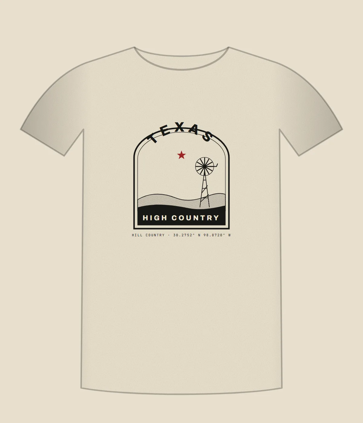 Texas High Country Heavyweight Tee — Bone